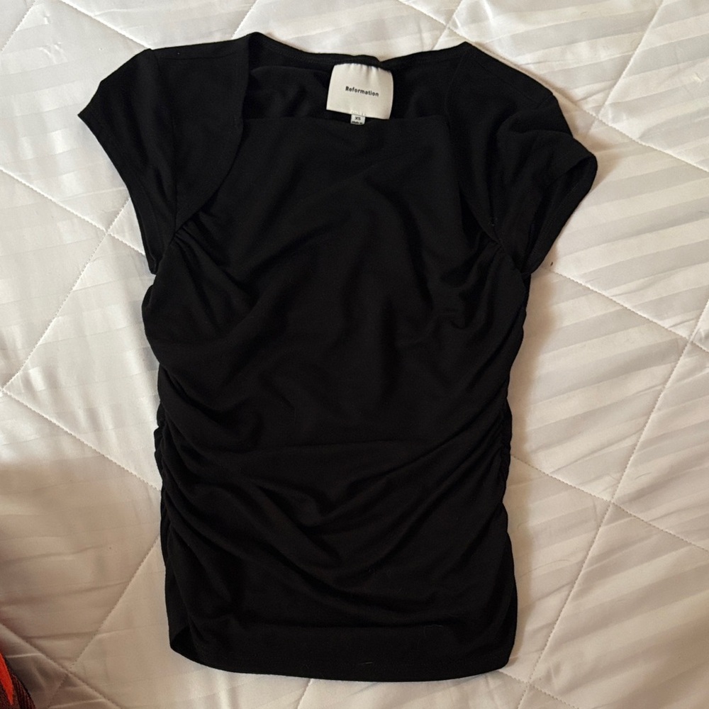 Reformation side ruched shirt